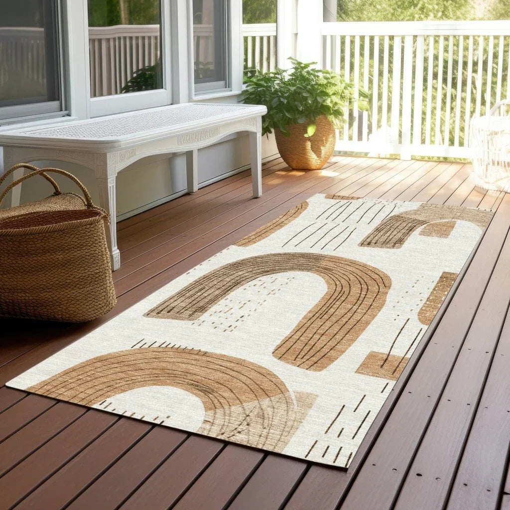 Elas Ivory Washable Indoor - Outdoor Rug - LOOMLAN - LOOMLAN Rugs - Outdoor Rugs