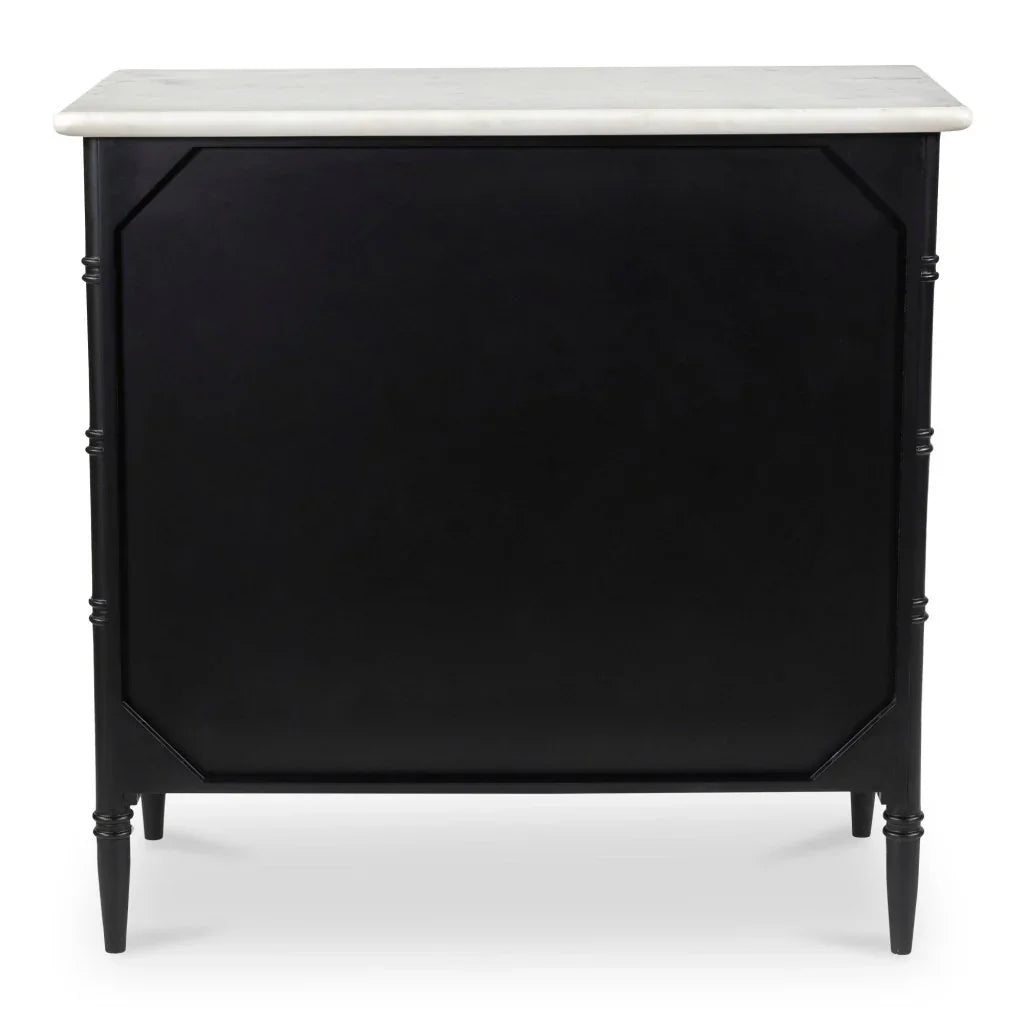 Eleanor Black Marble Five Drawer Chest - LOOMLAN - Moe's Home - Chests