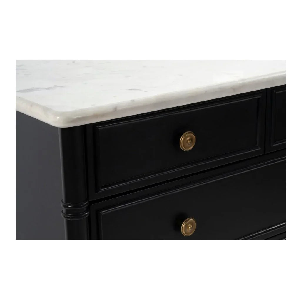 Eleanor Black Marble Five Drawer Chest - LOOMLAN - Moe's Home - Chests