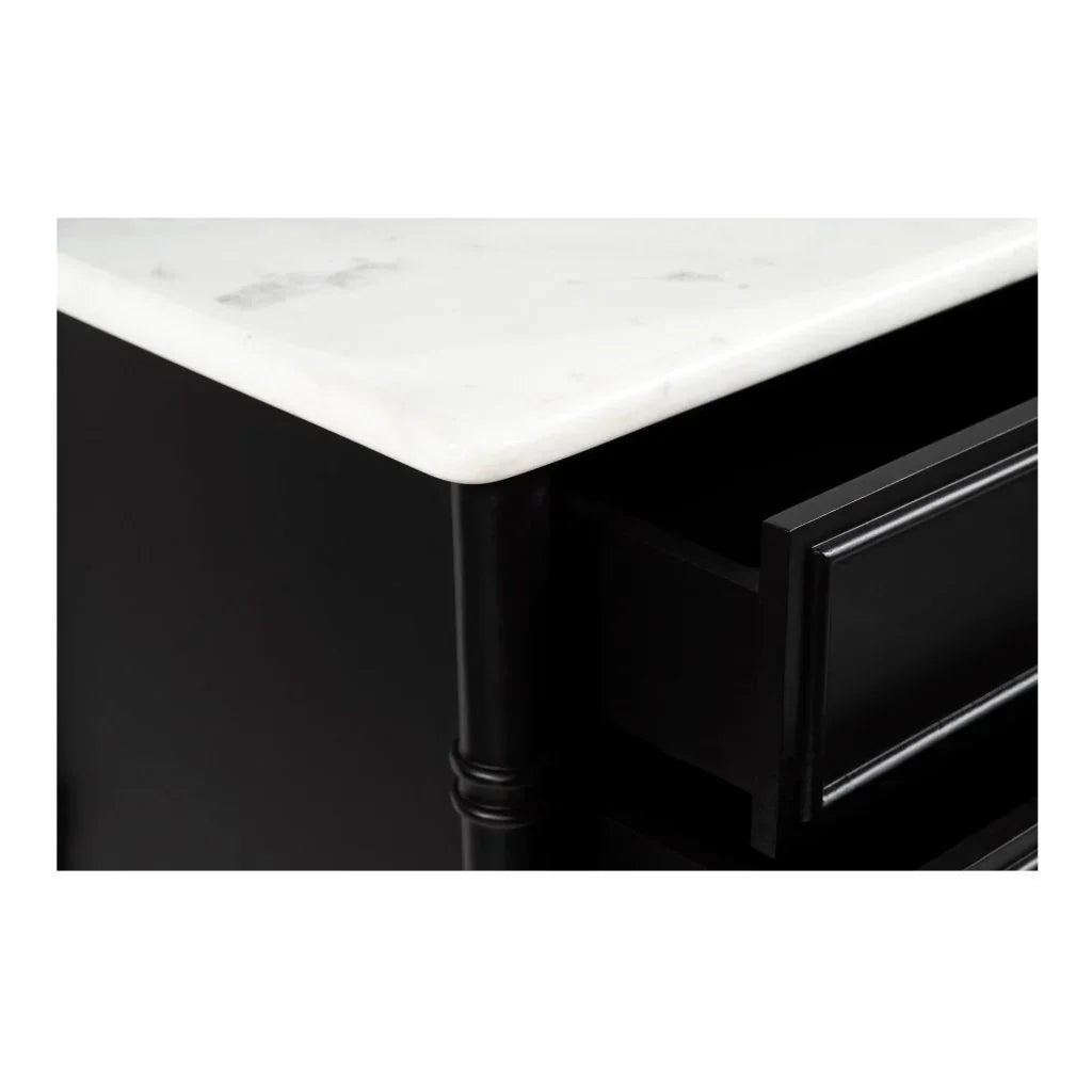 Eleanor Black Marble Five Drawer Chest - LOOMLAN - Moe's Home - Chests