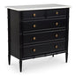 Eleanor Black Marble Five Drawer Chest - LOOMLAN - Moe's Home - Chests
