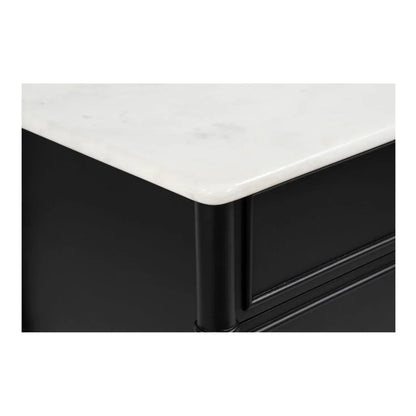Eleanor Black With Marble Top Nightstand - LOOMLAN - Moe's Home - Nightstands