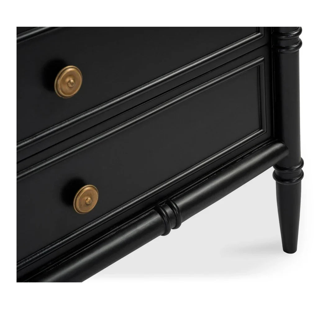 Eleanor Black With Marble Top Nightstand - LOOMLAN - Moe's Home - Nightstands
