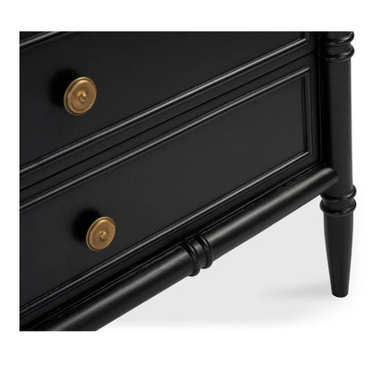 Eleanor Black With Marble Top Nightstand - LOOMLAN - Moe's Home - Nightstands