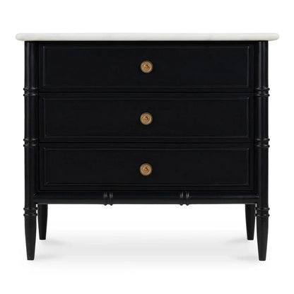 Eleanor Black With Marble Top Nightstand - LOOMLAN - Moe's Home - Nightstands