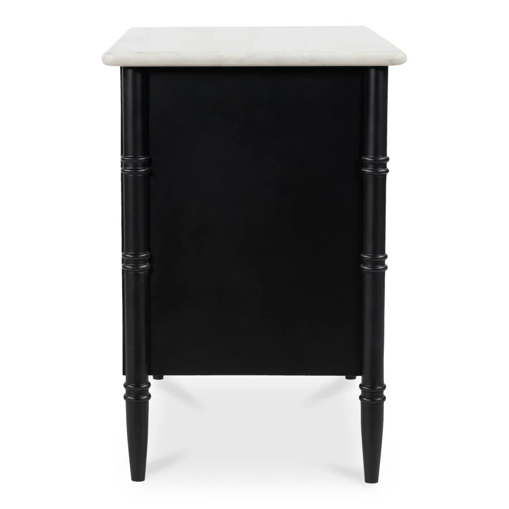 Eleanor Black With Marble Top Nightstand - LOOMLAN - Moe's Home - Nightstands