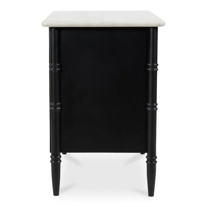 Eleanor Black With Marble Top Nightstand - LOOMLAN - Moe's Home - Nightstands
