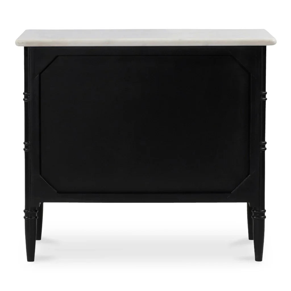 Eleanor Black With Marble Top Nightstand - LOOMLAN - Moe's Home - Nightstands