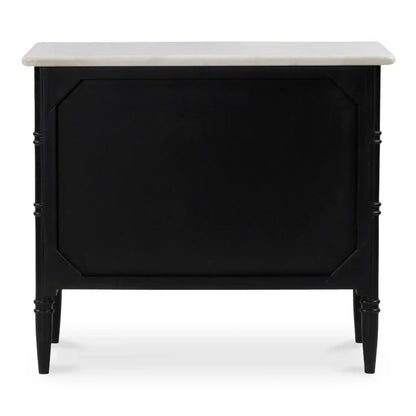 Eleanor Black With Marble Top Nightstand - LOOMLAN - Moe's Home - Nightstands