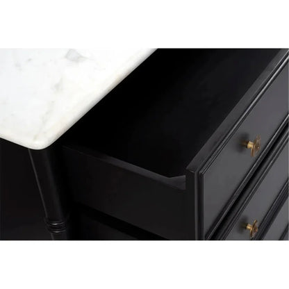 Eleanor Marble & Wood Black 6 Drawer Dresser - LOOMLAN - Moe's Home - Dressers