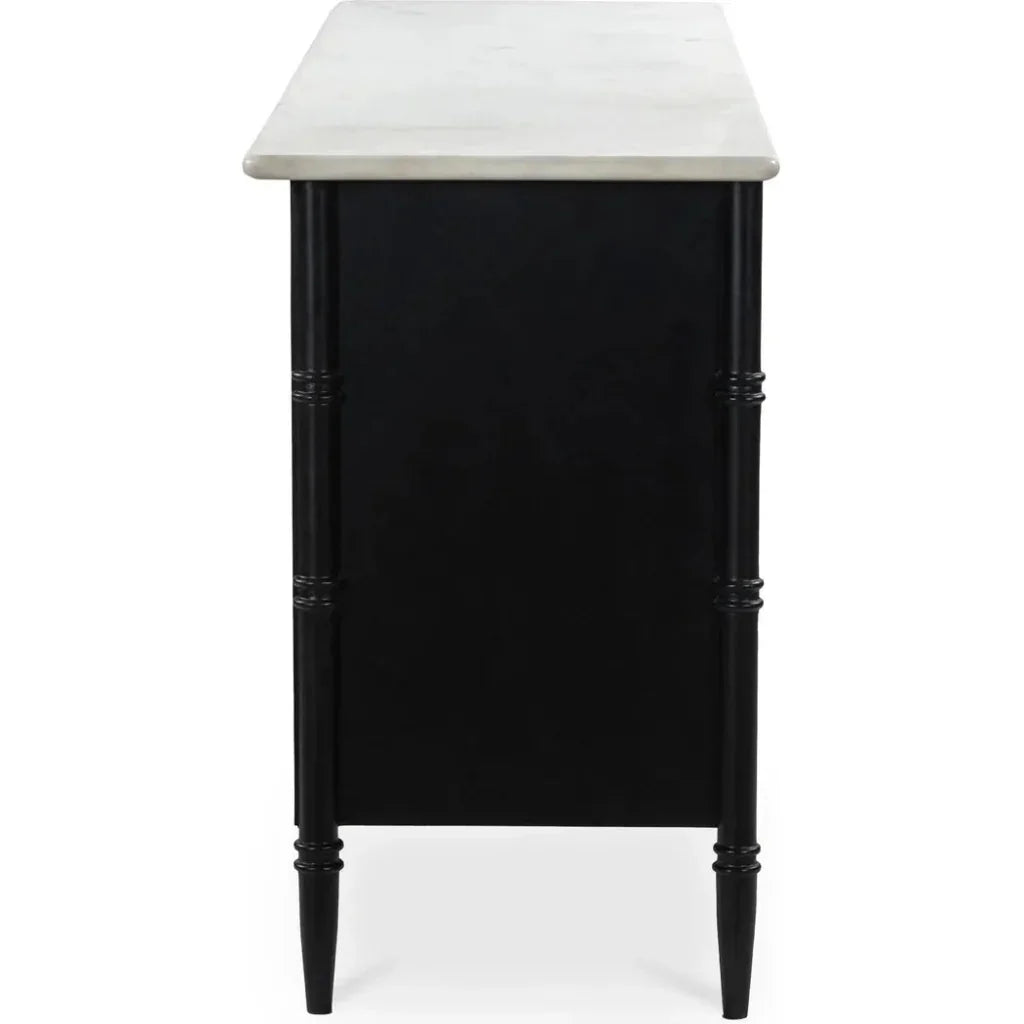 Eleanor Marble & Wood Black 6 Drawer Dresser - LOOMLAN - Moe's Home - Dressers
