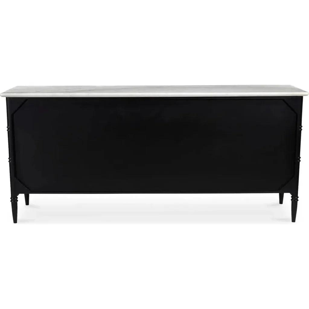 Eleanor Marble & Wood Black 6 Drawer Dresser - LOOMLAN - Moe's Home - Dressers