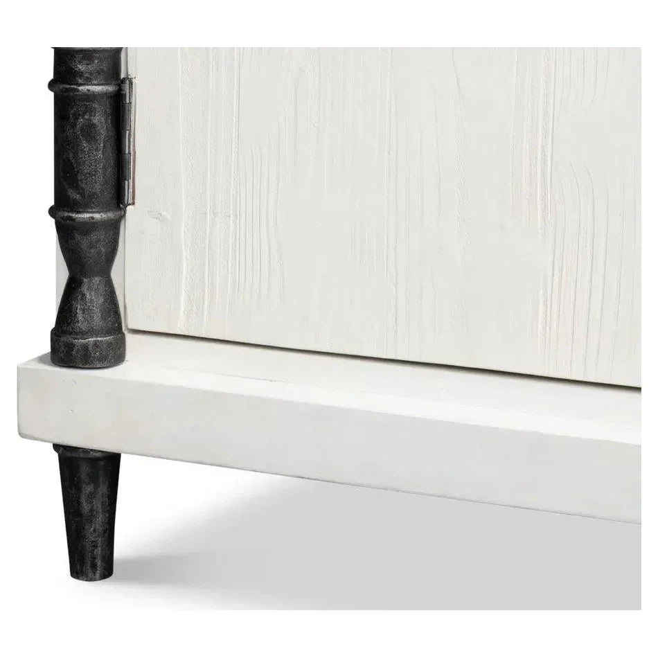 Elegance Wood and Iron White Credenza - LOOMLAN - Sarreid - Sideboards