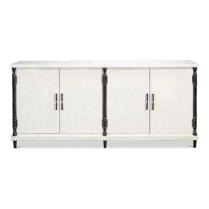 Elegance Wood and Iron White Credenza - LOOMLAN - Sarreid - Sideboards