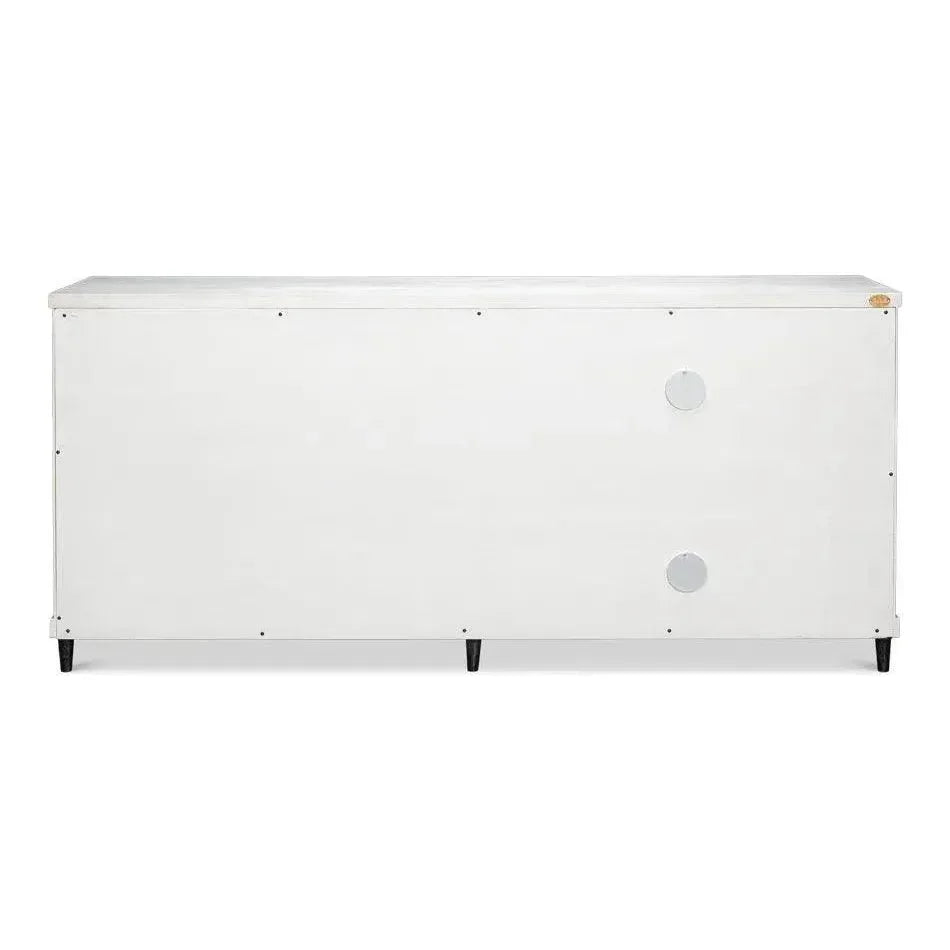 Elegance Wood and Iron White Credenza - LOOMLAN - Sarreid - Sideboards