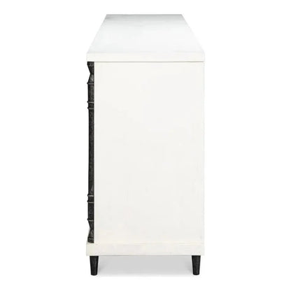 Elegance Wood and Iron White Credenza - LOOMLAN - Sarreid - Sideboards