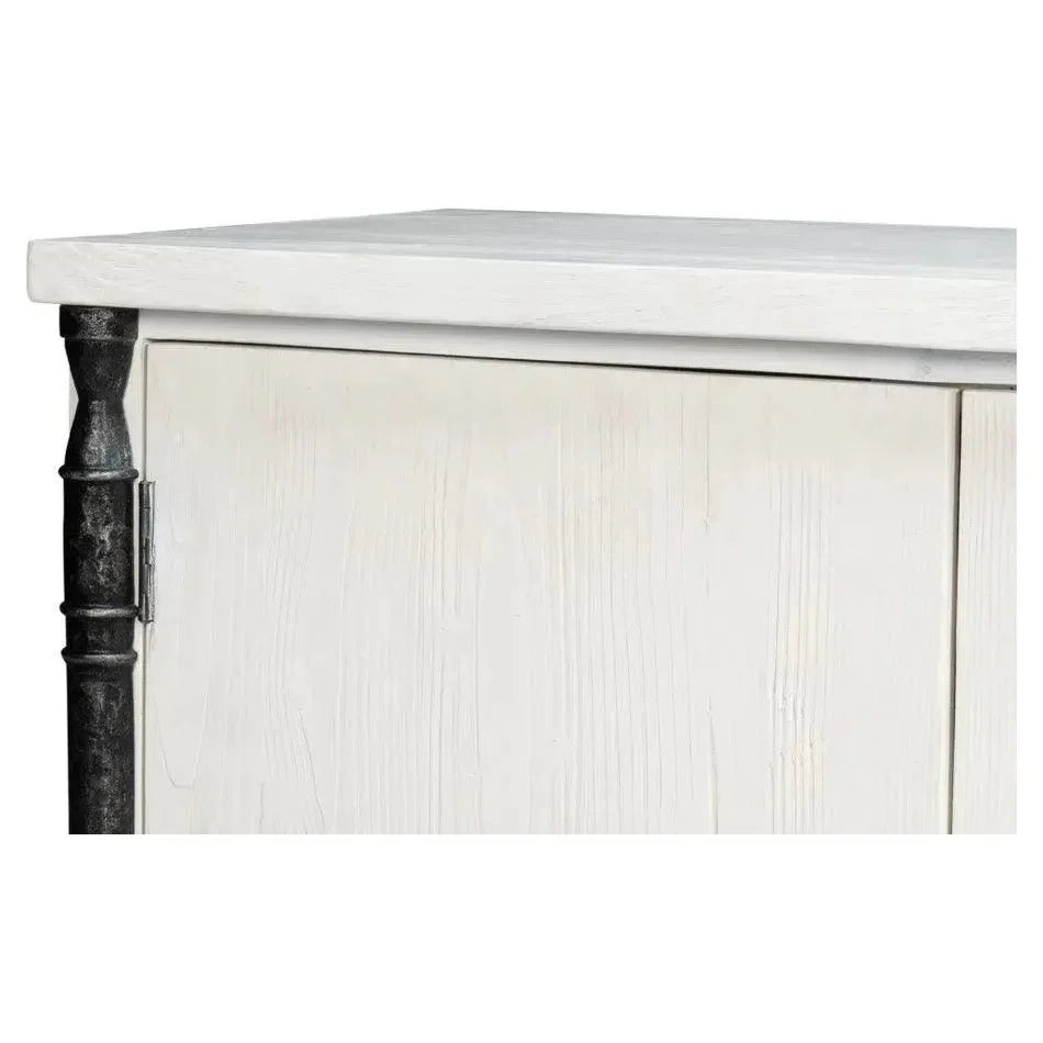 Elegance Wood and Iron White Credenza - LOOMLAN - Sarreid - Sideboards