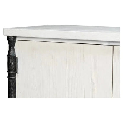 Elegance Wood and Iron White Credenza - LOOMLAN - Sarreid - Sideboards