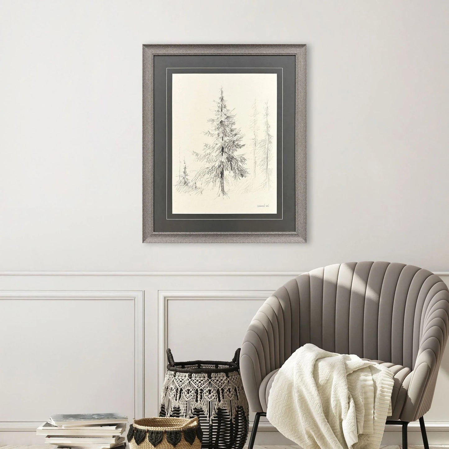 Elegant Pine Black Framed Wall Art