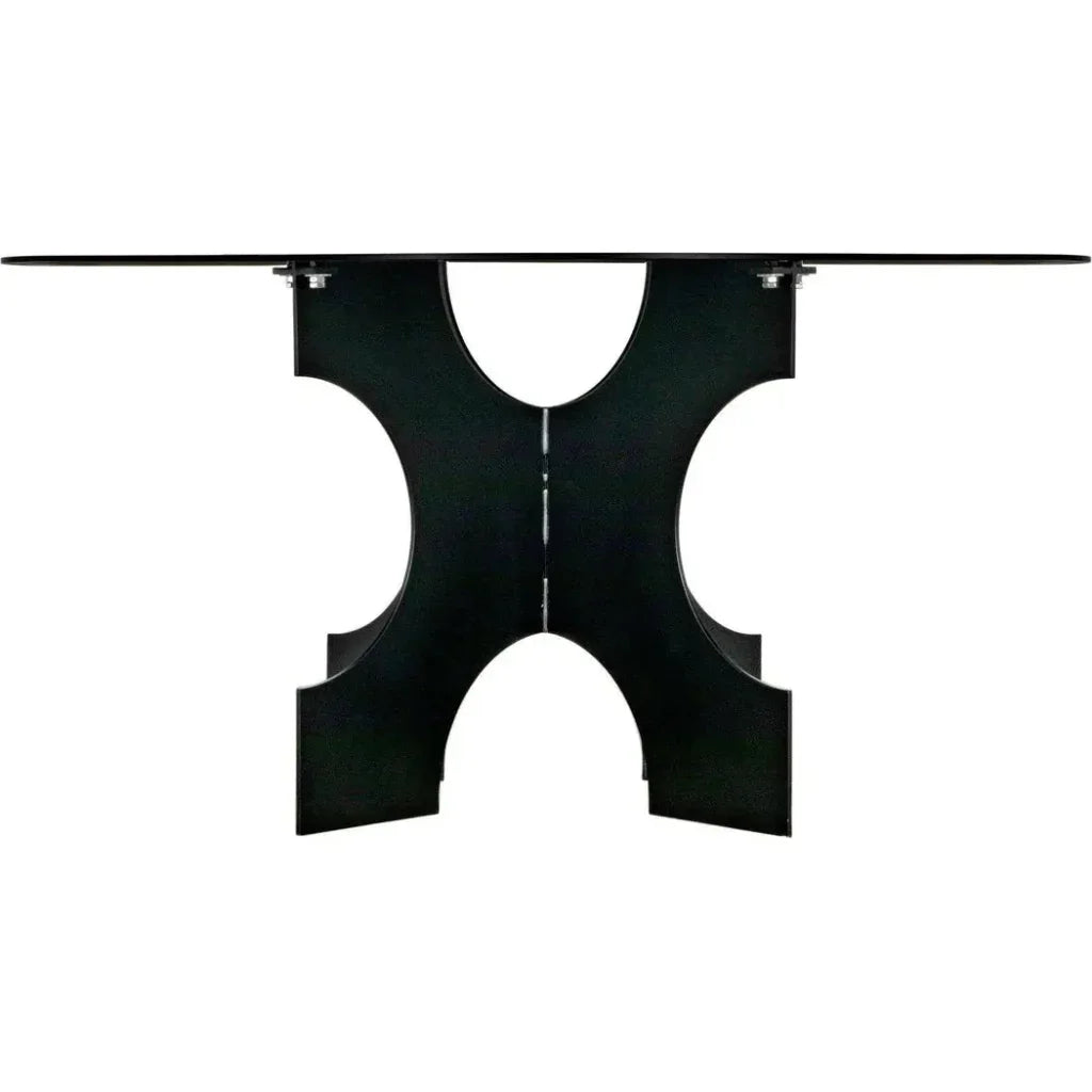 Element Dining Table, Black Metal-Dining Tables-Noir-LOOMLAN