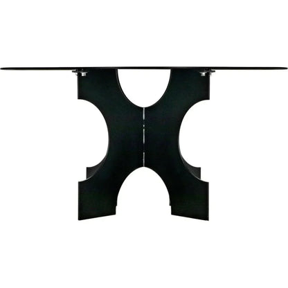 Element Dining Table, Black Metal-Dining Tables-Noir-LOOMLAN