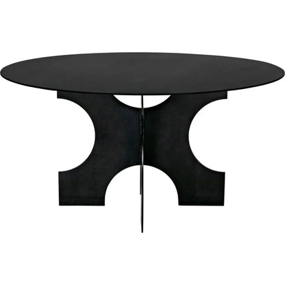 Element Dining Table, Black Metal-Dining Tables-Noir-LOOMLAN
