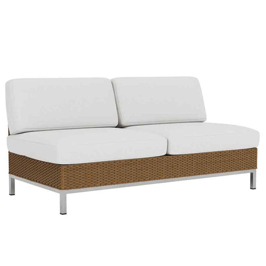 Elements Armless Outdoor Settee with Loom Back