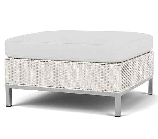 Elements Loom Wicker Outdoor Ottoman-Outdoor Ottomans-Lloyd Flanders-LOOMLAN