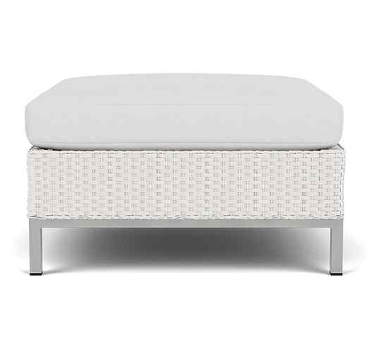 Elements Loom Wicker Outdoor Ottoman-Outdoor Ottomans-Lloyd Flanders-LOOMLAN