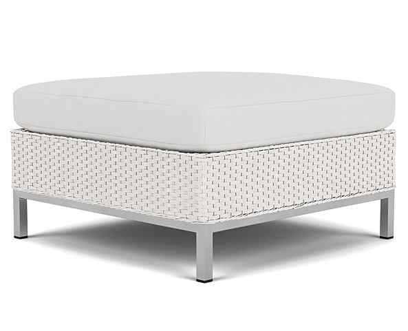 Elements Loom Wicker Outdoor Ottoman-Outdoor Ottomans-Lloyd Flanders-LOOMLAN