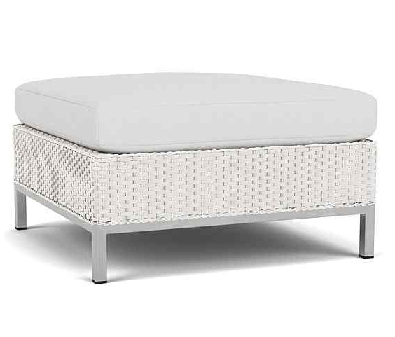 Elements Loom Wicker Outdoor Ottoman-Outdoor Ottomans-Lloyd Flanders-LOOMLAN
