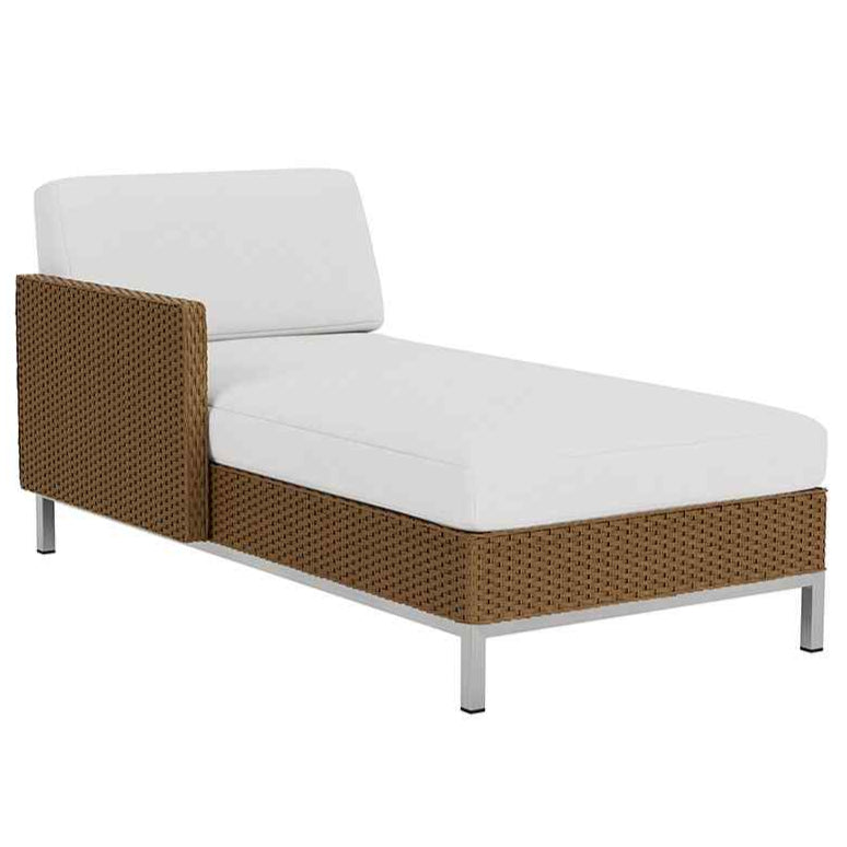 Elements Outdoor Chaise with Loom Arm and Back-Outdoor Chaises-Lloyd Flanders-Right Facing-LOOMLAN