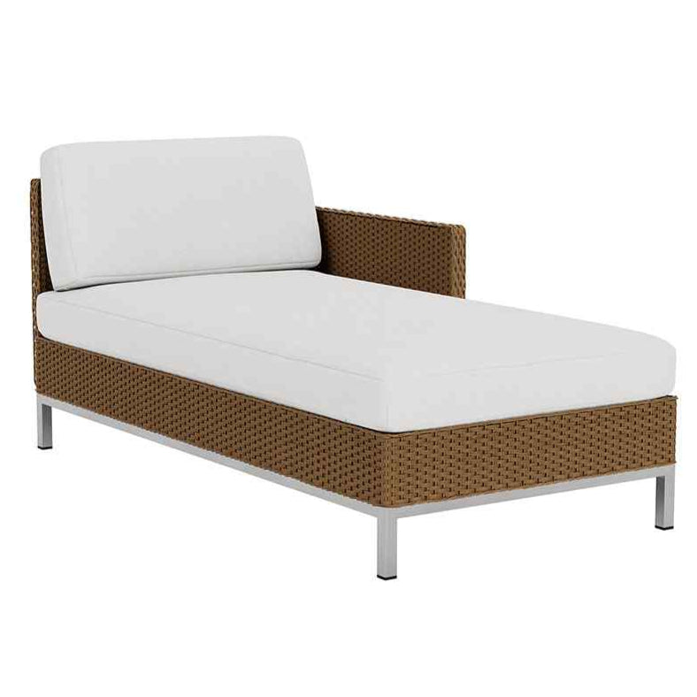 Elements Outdoor Chaise with Loom Arm and Back-Outdoor Chaises-Lloyd Flanders-Left Facing-LOOMLAN