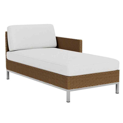 Elements Outdoor Chaise with Loom Arm and Back-Outdoor Chaises-Lloyd Flanders-Left Facing-LOOMLAN