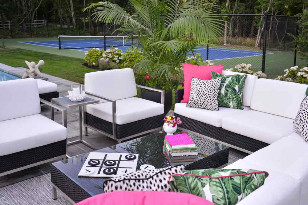 Elements Outdoor Settee with Loom Arm and Back