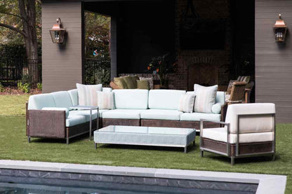 Elements Outdoor Settee with Loom Arm and Back