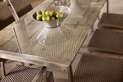 Elements Wicker Rectangular Outdoor Dining Table-Outdoor Dining Tables-Lloyd Flanders-LOOMLAN