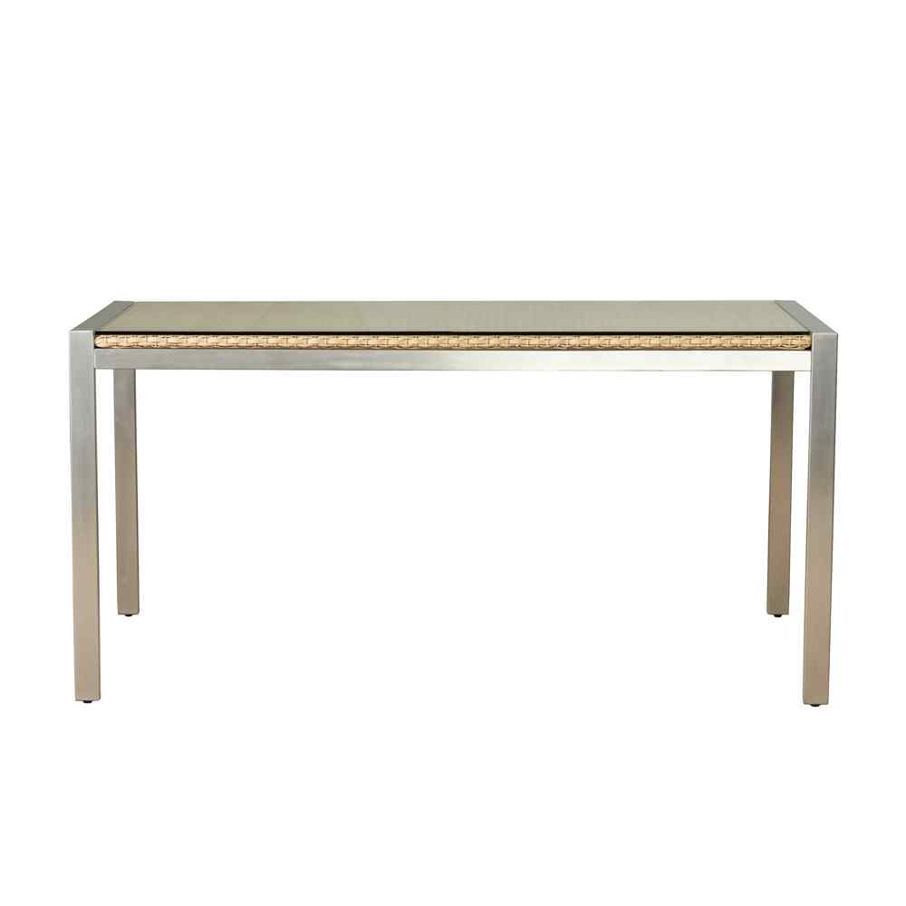 Elements Wicker Rectangular Outdoor Dining Table-Outdoor Dining Tables-Lloyd Flanders-LOOMLAN