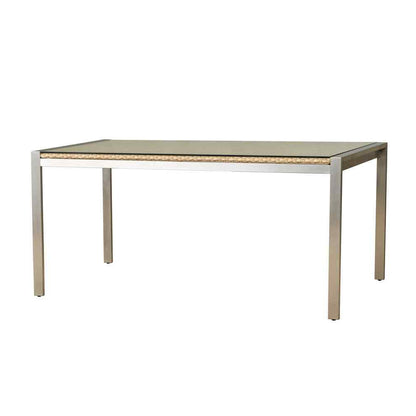 Elements Wicker Rectangular Outdoor Dining Table-Outdoor Dining Tables-Lloyd Flanders-LOOMLAN