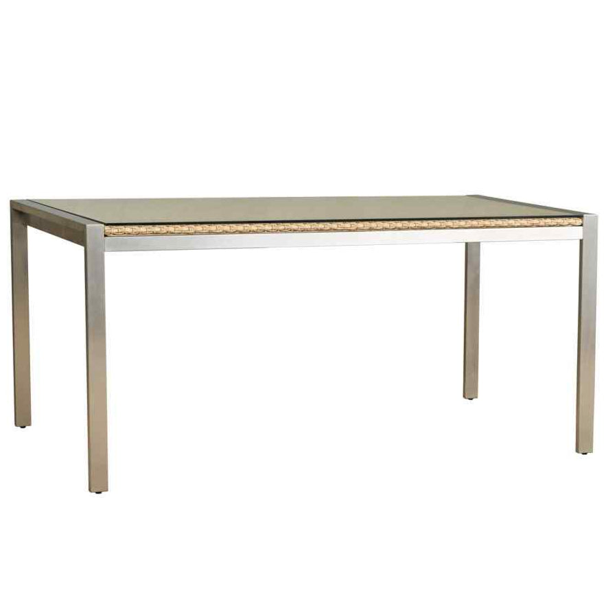 Elements Wicker Rectangular Outdoor Dining Table-Outdoor Dining Tables-Lloyd Flanders-LOOMLAN