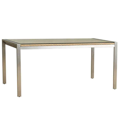 Elements Wicker Rectangular Outdoor Dining Table-Outdoor Dining Tables-Lloyd Flanders-LOOMLAN