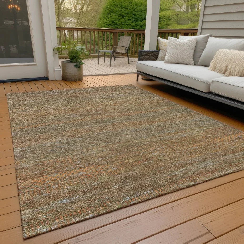 Elenore Brown Washable Indoor - Outdoor Rug - LOOMLAN - LOOMLAN Rugs - Outdoor Rugs