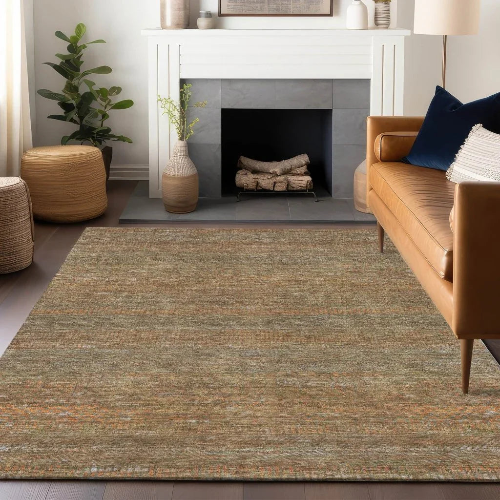 Elenore Brown Washable Indoor - Outdoor Rug - LOOMLAN - LOOMLAN Rugs - Outdoor Rugs