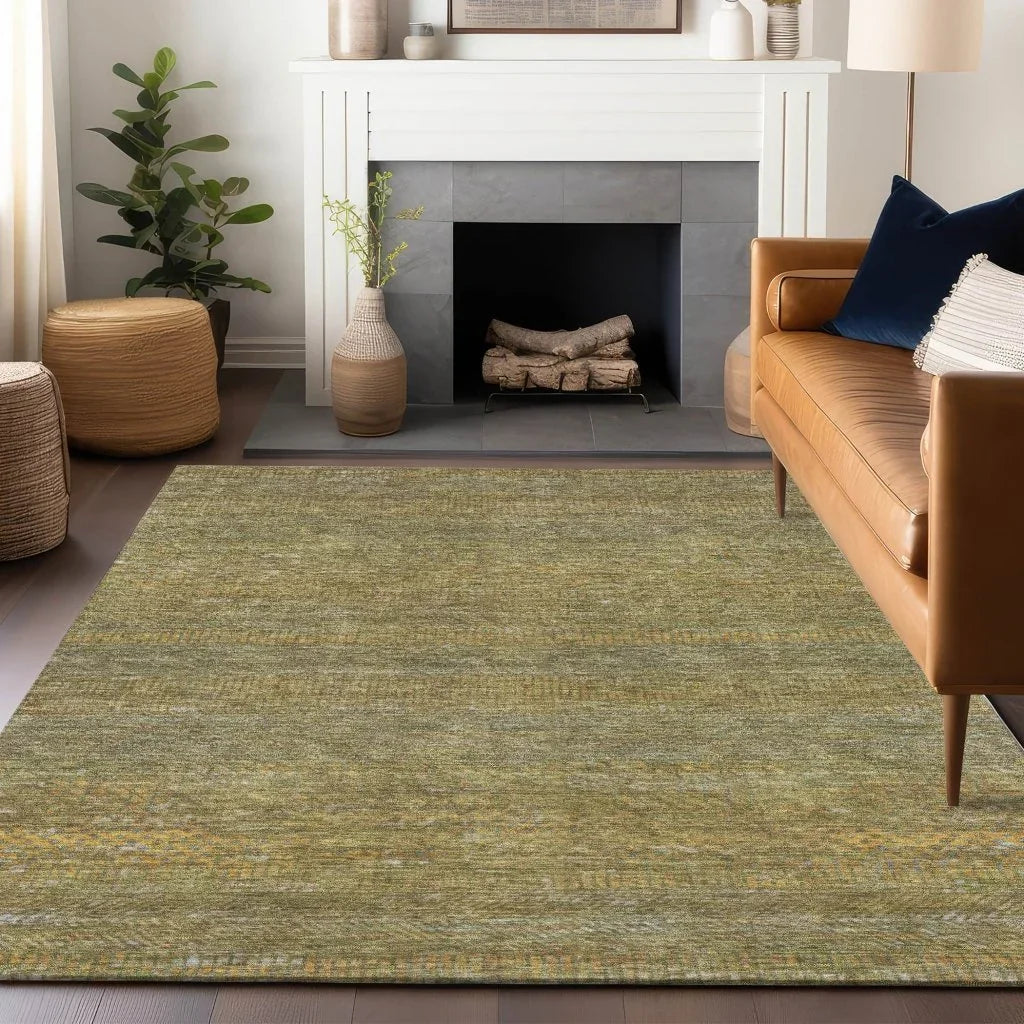 Elenore Green Washable Indoor - Outdoor Rug - LOOMLAN - LOOMLAN Rugs - Outdoor Rugs