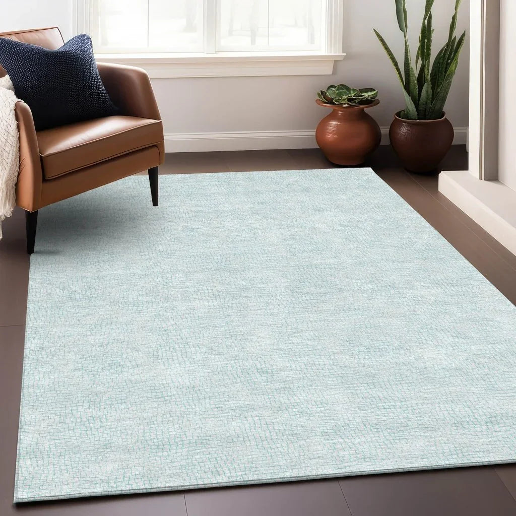 Eleya Blue Washable Indoor-Outdoor Rug-Outdoor Rugs-LOOMLAN Rugs-LOOMLAN