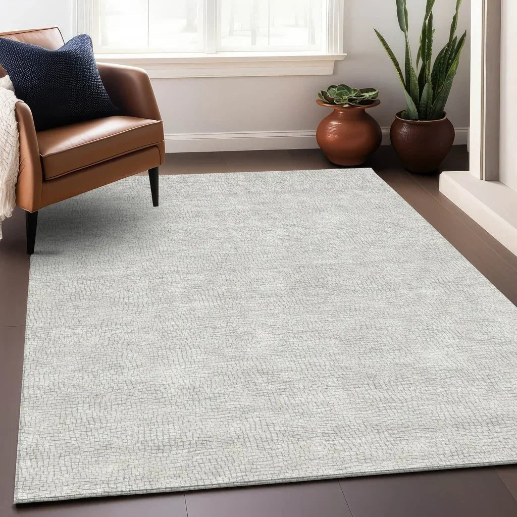 Eleya Gray Washable Indoor-Outdoor Rug-Outdoor Rugs-LOOMLAN Rugs-LOOMLAN