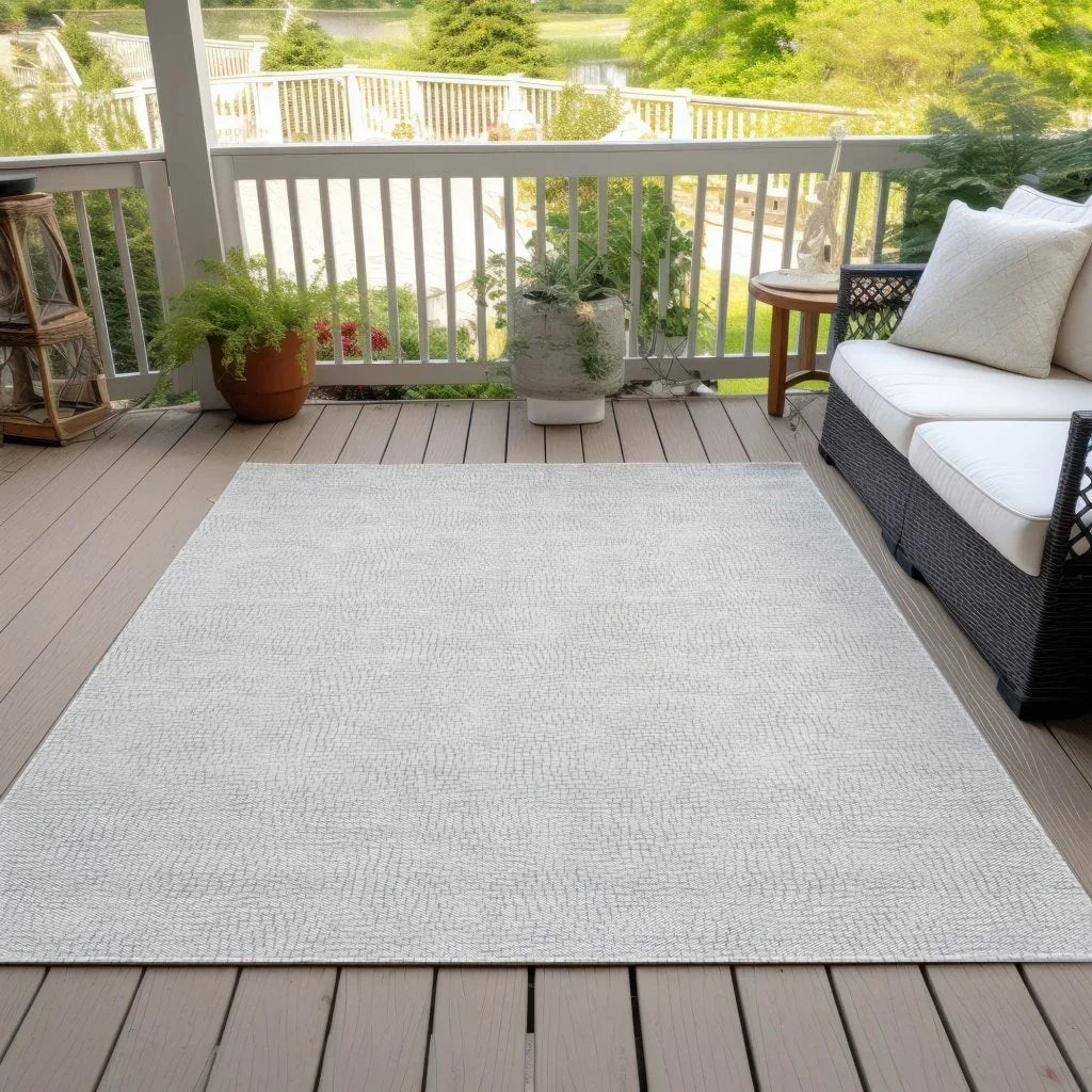 Eleya Gray Washable Indoor-Outdoor Rug-Outdoor Rugs-LOOMLAN Rugs-LOOMLAN