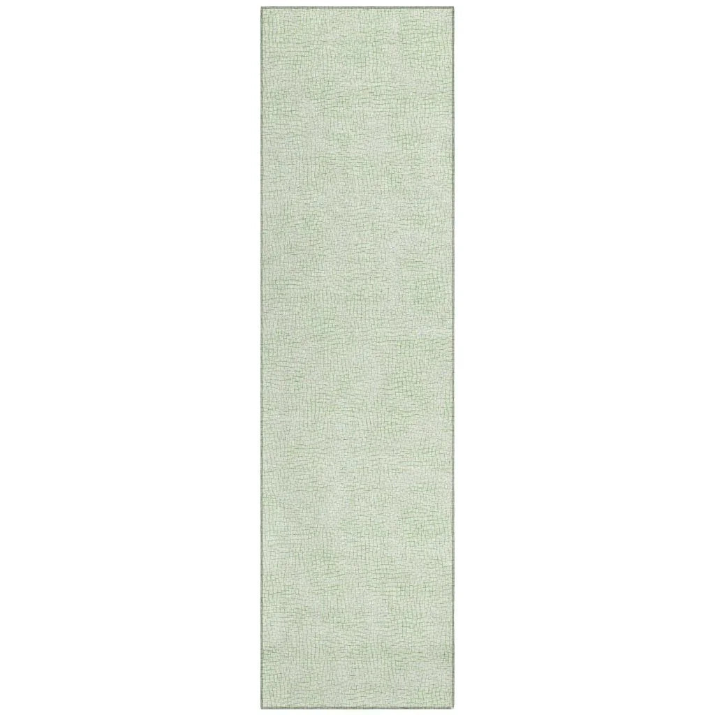 Eleya Green Washable Indoor-Outdoor Rug-Outdoor Rugs-LOOMLAN Rugs-2'3" x 7'6"-LOOMLAN