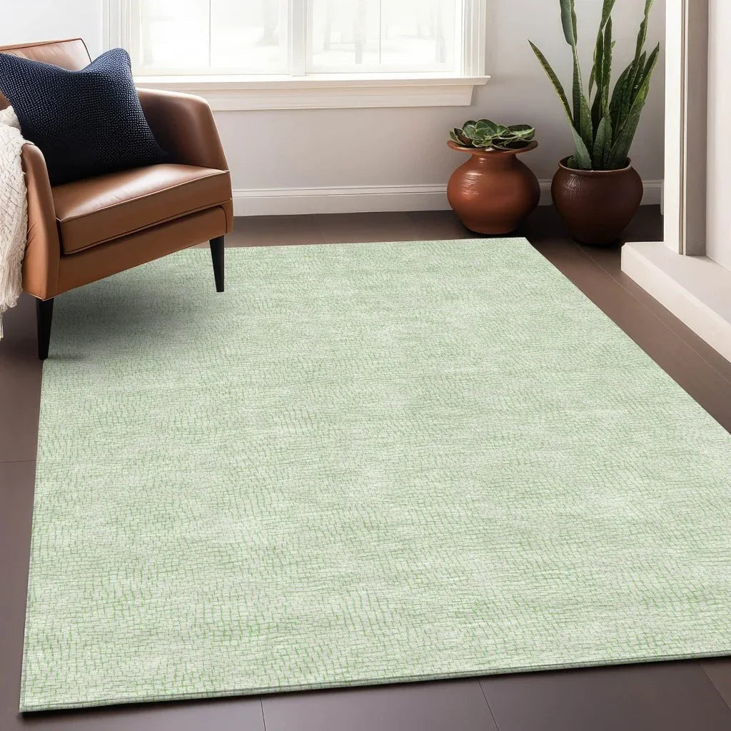 Eleya Green Washable Indoor-Outdoor Rug-Outdoor Rugs-LOOMLAN Rugs-LOOMLAN