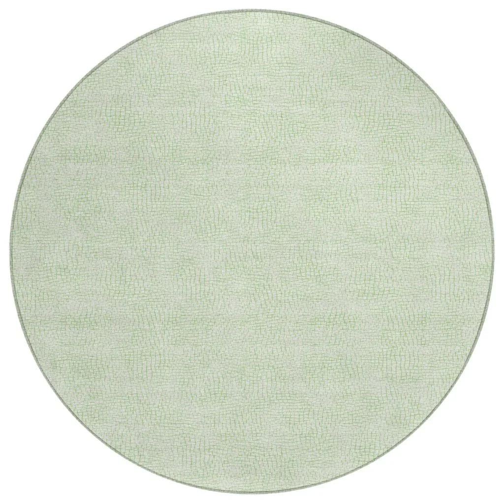 Eleya Green Washable Indoor-Outdoor Rug-Outdoor Rugs-LOOMLAN Rugs-8' x 8'-LOOMLAN